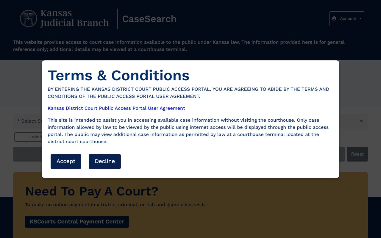 Scott County court records after arrest Kansas CaseSearch portal