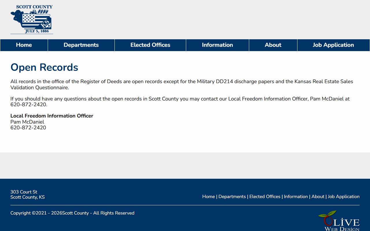 Scott County inmate records open records contact page