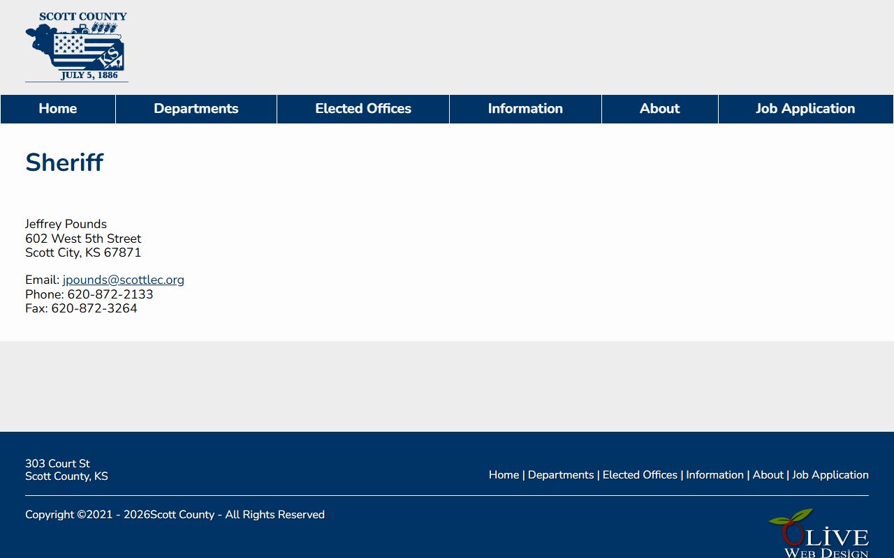 Scott County jail mugshots sheriff contact page